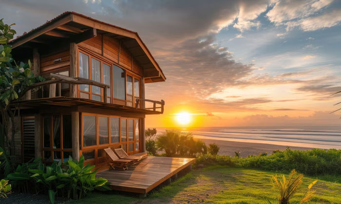 menginap di villa dengan pemandangan laut